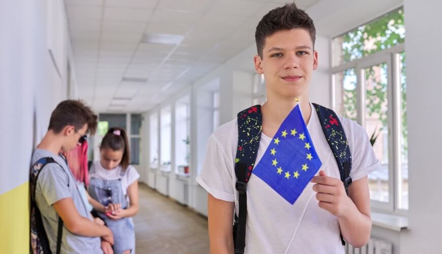 Active Citizen holding an EU flag